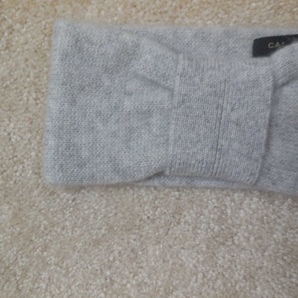 Women's Charter Club Cashmere Headband 100% Cashmere Bow Design O/S Light Gray - Picture 5 of 9